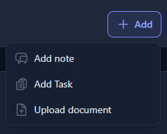 RepliaOS Screenshot showing the quick add menu.